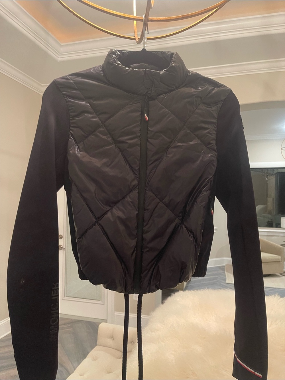 Moncler Grenoble Black Quilted Hybrid Down Jacket/ Cardigan